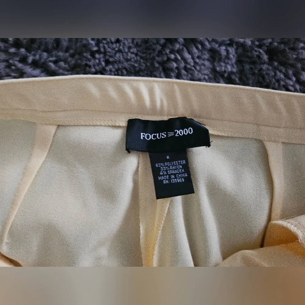 Focus 2000 Vintage Butter Yellow Straight Leg Dress Pants Womens 6 - Picture 4 of 12